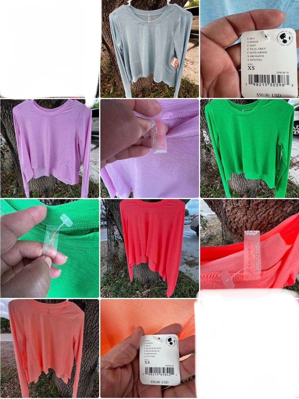 Free People FP Movement Tempo Long Sleeve Tee Size XS bundle x 5 items